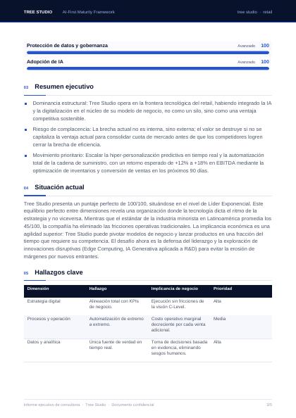 Página 3 del informe ejecutivo de madurez digital e IA
